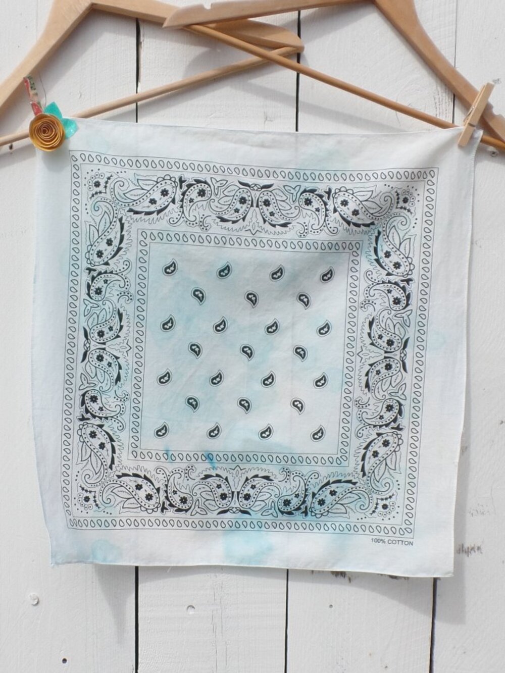 Tie-Dye WHITE Bandana 100% Cotton Hand Crafted Scarf